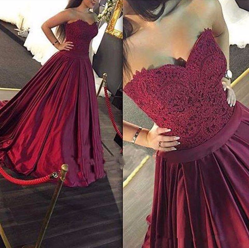 Sexy Sweetheart Neckline Long Evening Dress With Split Glam Dress Y6706